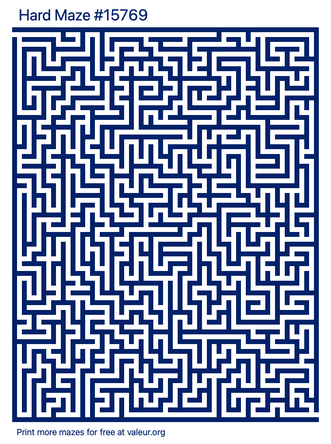 Free Printable Hard Maze number 15769