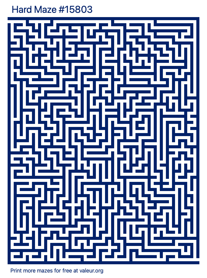 Free Printable Hard Maze number 15803