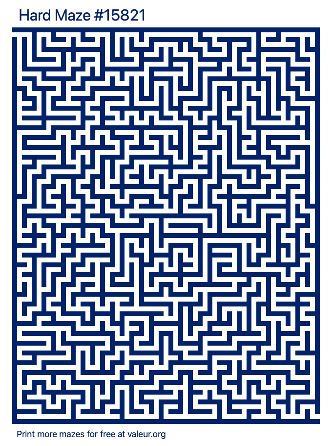 Free Printable Hard Maze number 15821