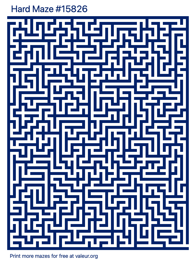 Free Printable Hard Maze number 15826