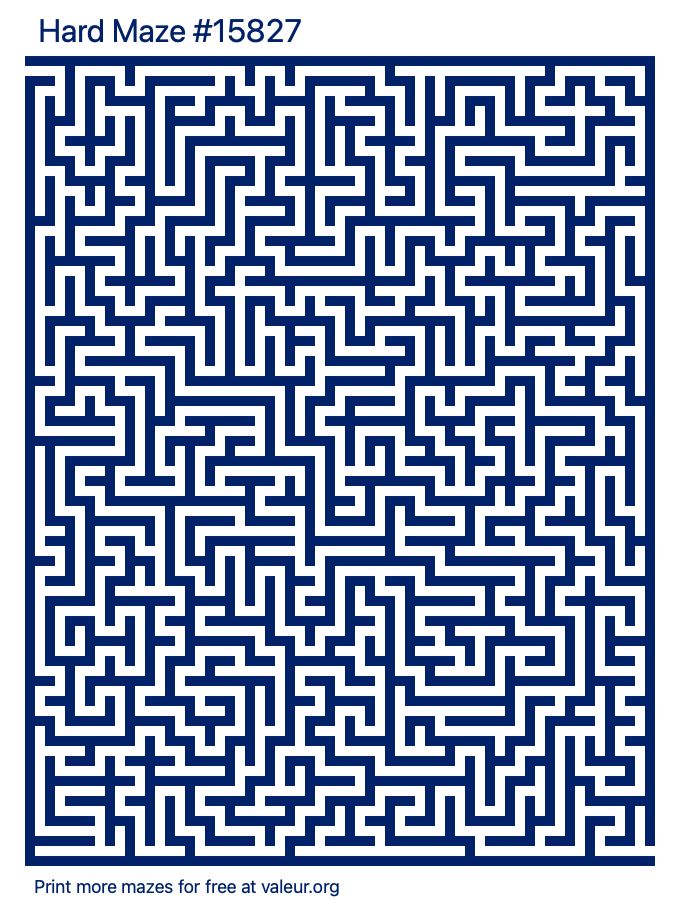 Free Printable Hard Maze number 15827