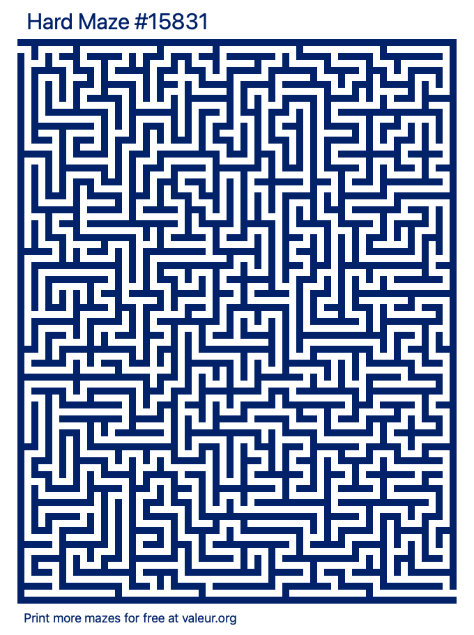 Free Printable Hard Maze number 15831