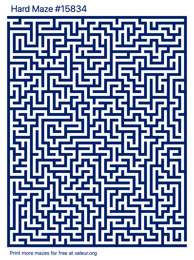 Free Printable Hard Maze number 15834