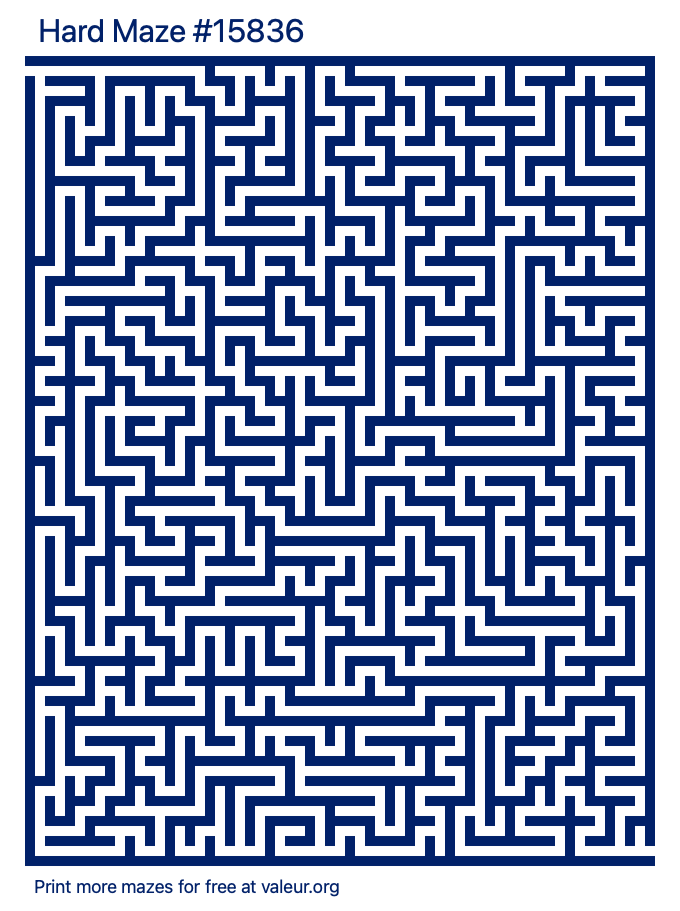Free Printable Hard Maze number 15836