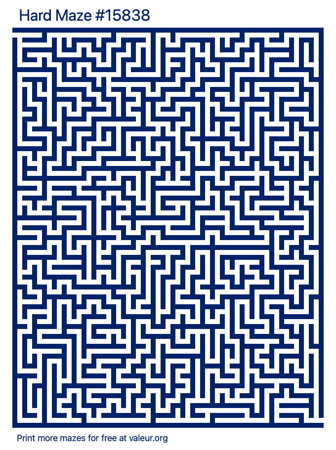 Free Printable Hard Maze number 15838