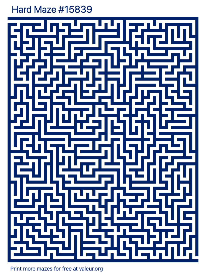 Free Printable Hard Maze number 15839