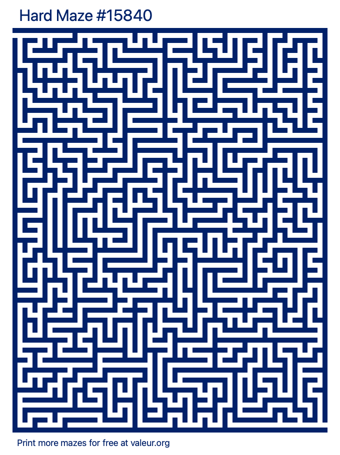 Free Printable Hard Maze number 15840