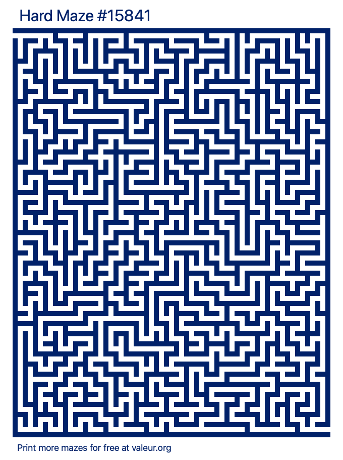 Free Printable Hard Maze number 15841