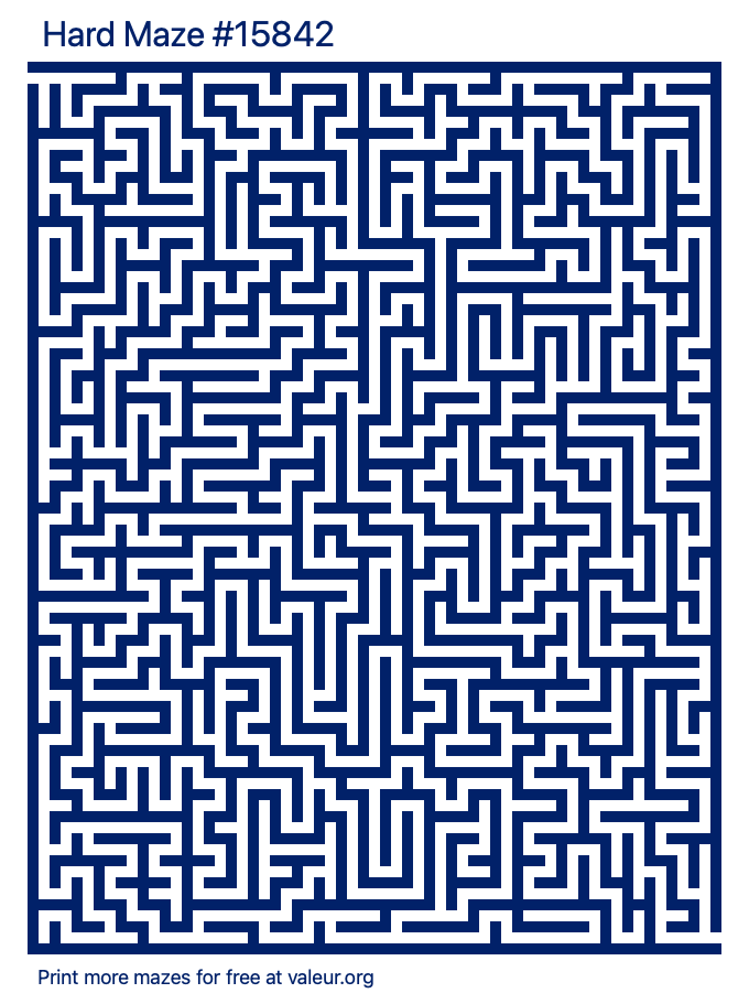 Free Printable Hard Maze number 15842