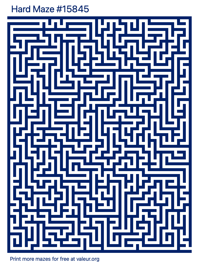 Free Printable Hard Maze number 15845