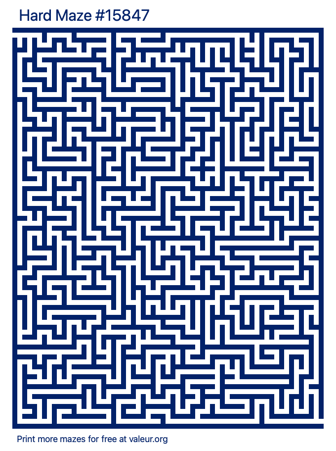 Free Printable Hard Maze number 15847