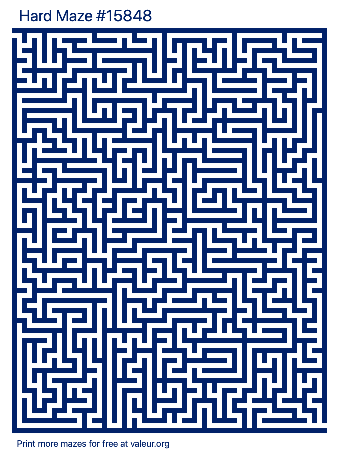 Free Printable Hard Maze number 15848