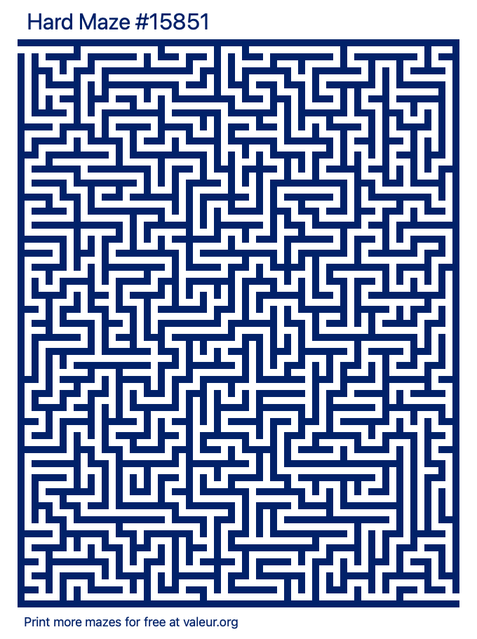 Free Printable Hard Maze number 15851