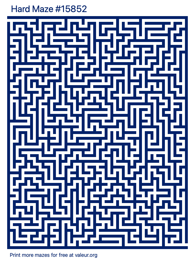 Free Printable Hard Maze number 15852