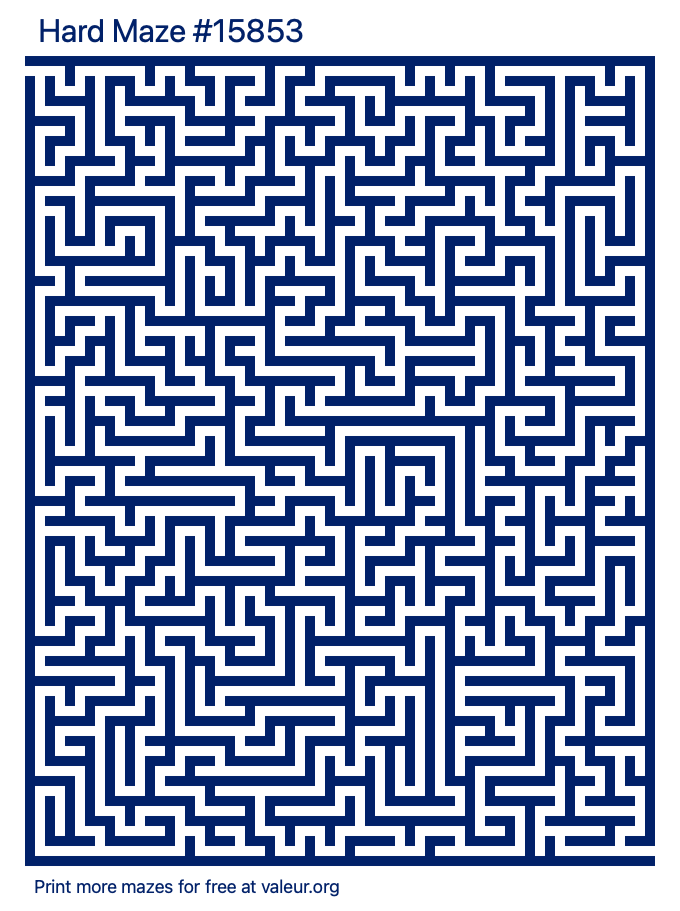 Free Printable Hard Maze number 15853