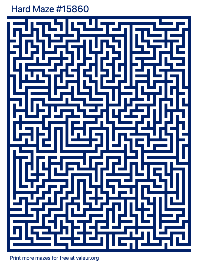 Free Printable Hard Maze number 15860