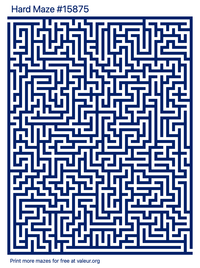 Free Printable Hard Maze number 15875