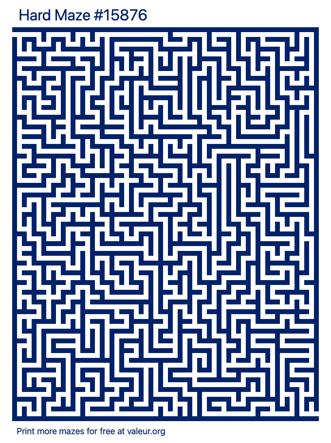 Free Printable Hard Maze number 15876