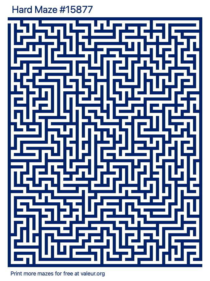 Free Printable Hard Maze number 15877