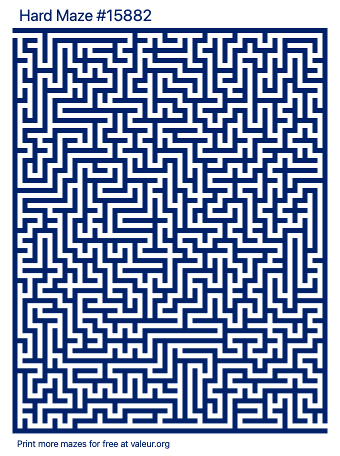 Free Printable Hard Maze number 15882