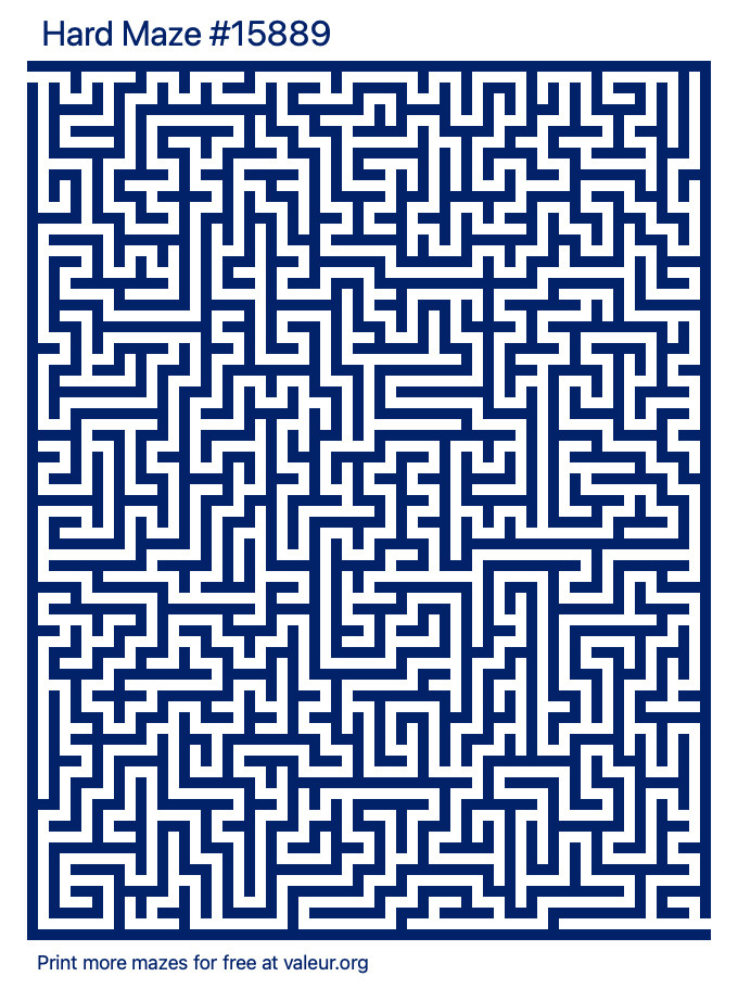 Free Printable Hard Maze number 15889