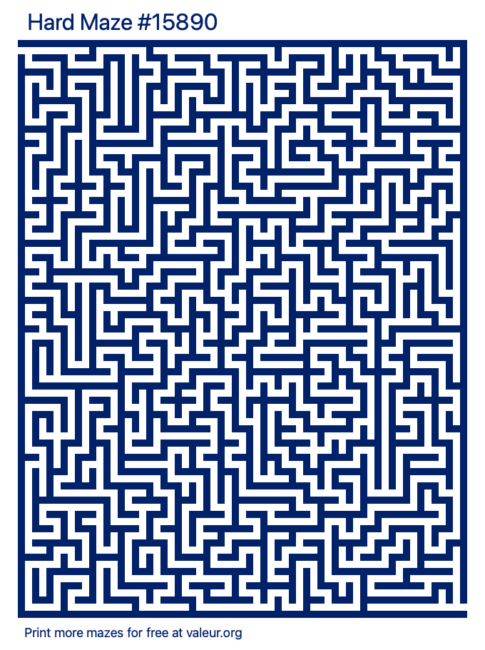 Free Printable Hard Maze number 15890