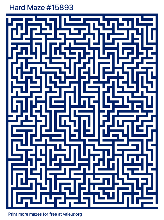 Free Printable Hard Maze number 15893