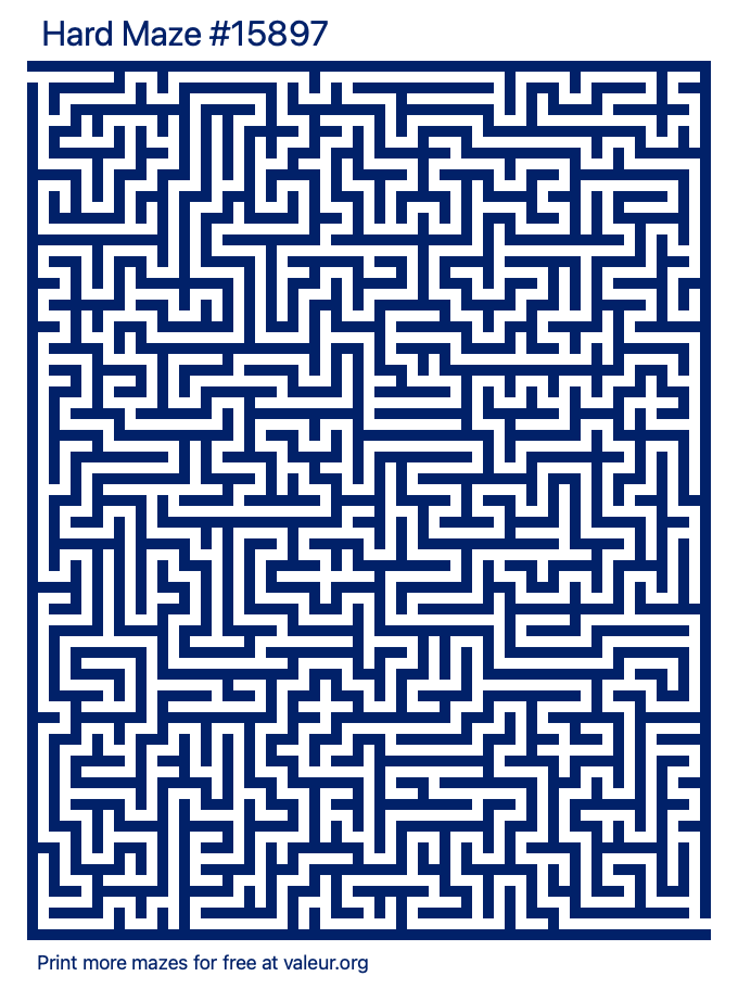 Free Printable Hard Maze number 15897