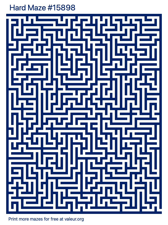 Free Printable Hard Maze number 15898