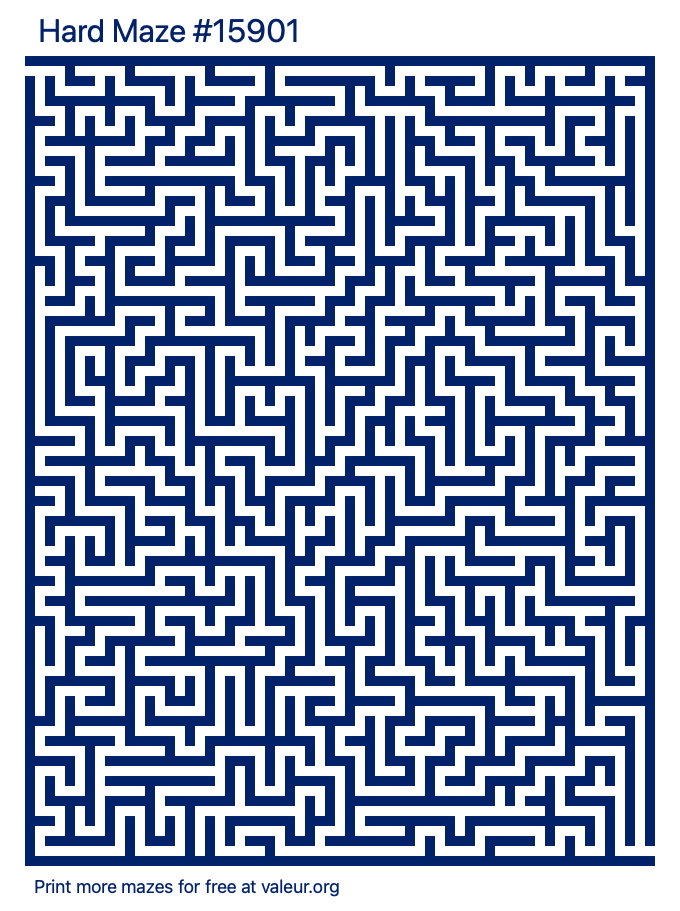 Free Printable Hard Maze with the Answer #15901