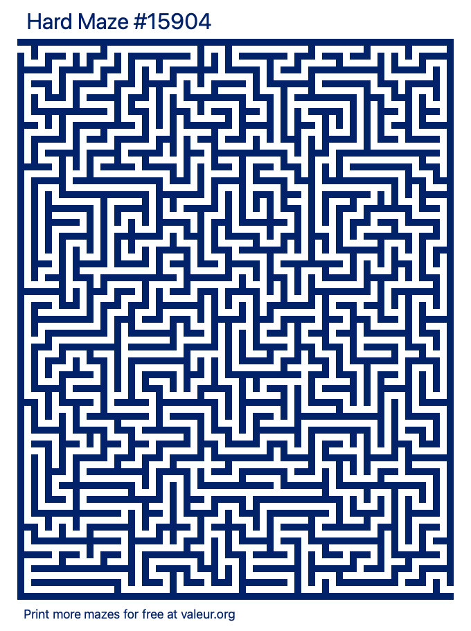 Free Printable Hard Maze with the Answer #15904