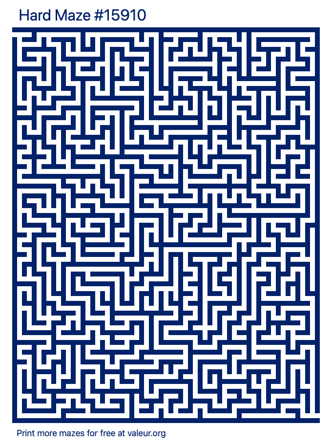 Free Printable Hard Maze with the Answer #15910