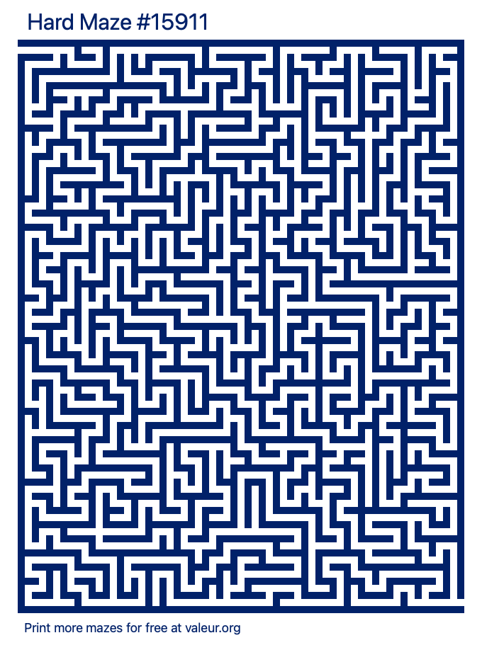 Free Printable Hard Maze number 15911