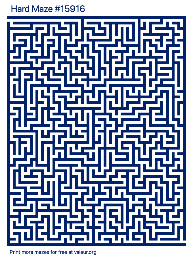 Free Printable Hard Maze number 15916