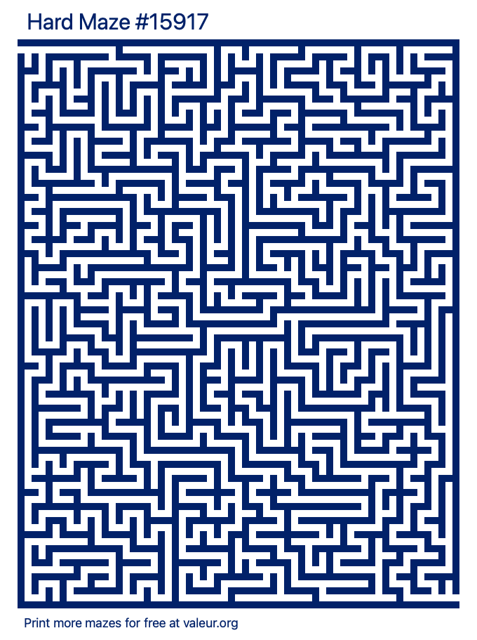 Free Printable Hard Maze number 15917