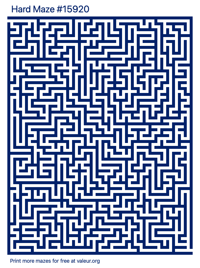 Free Printable Hard Maze with the Answer #15920