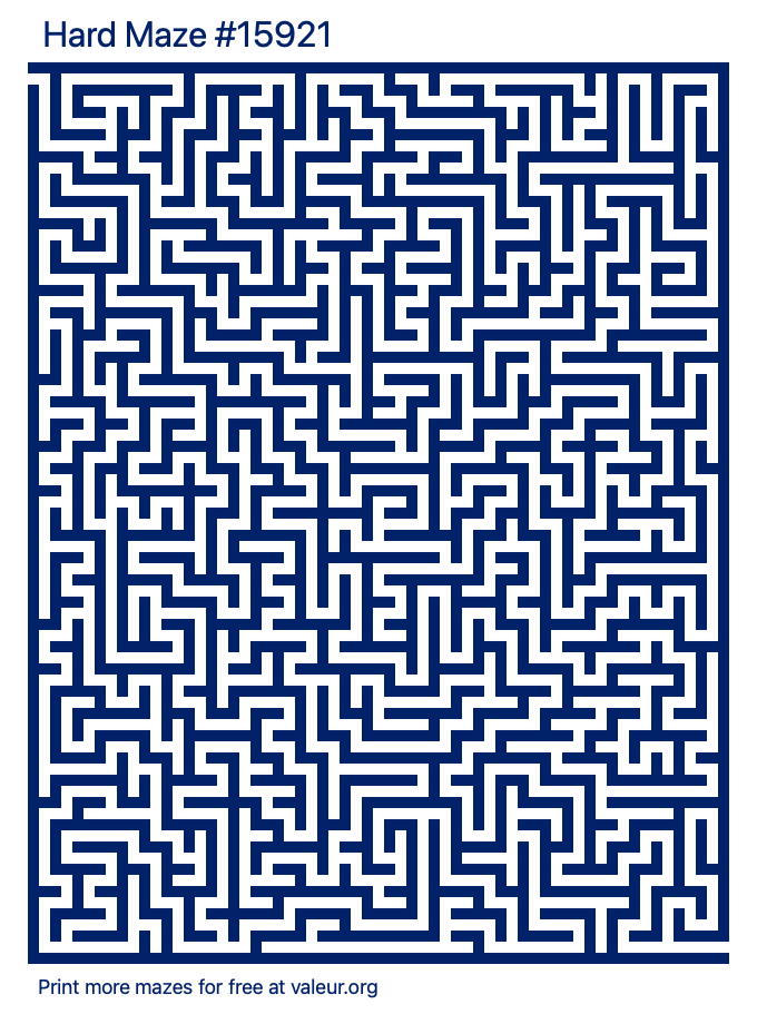 Free Printable Hard Maze number 15921