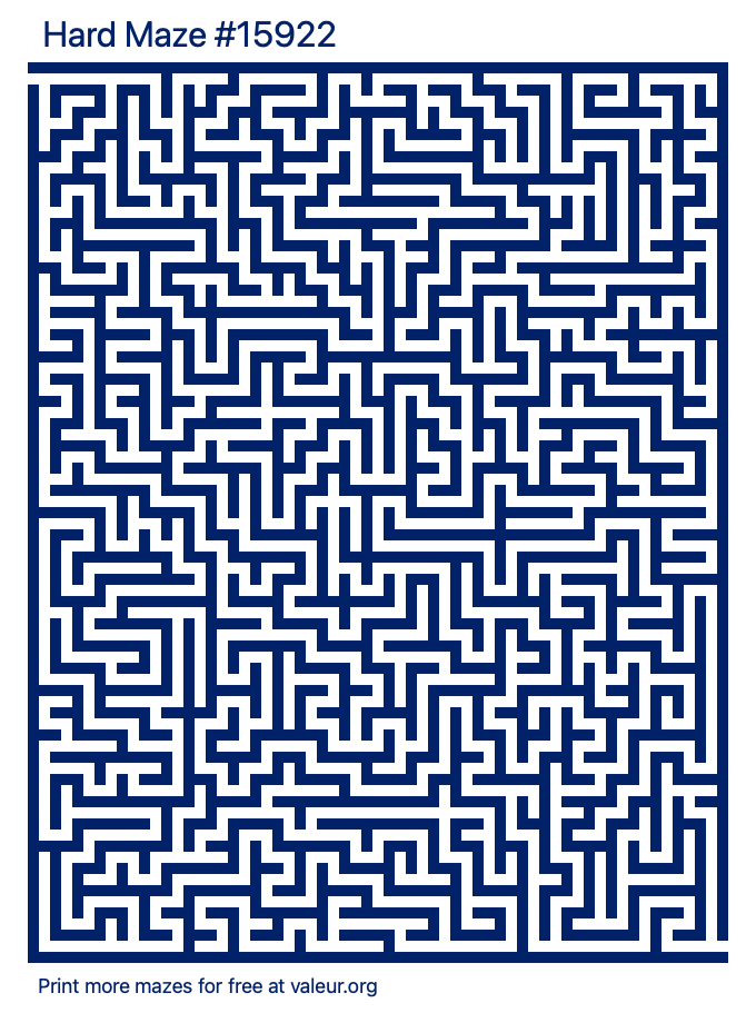 Free Printable Hard Maze number 15922