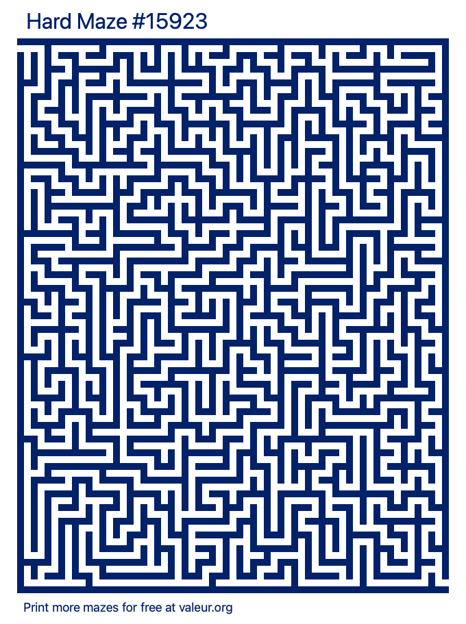 Free Printable Hard Maze number 15923