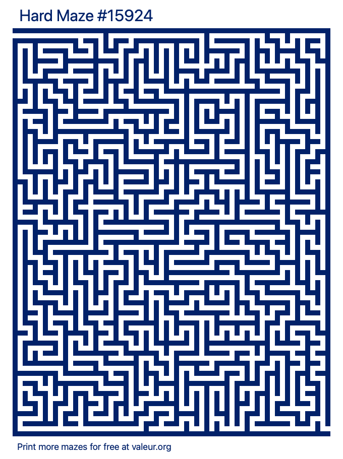 Free Printable Hard Maze number 15924