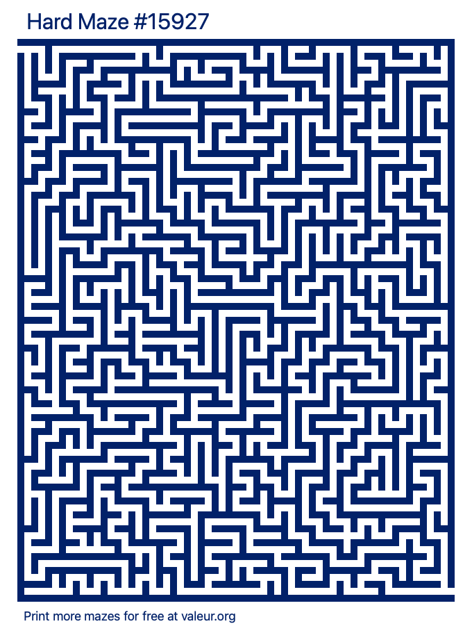 Free Printable Hard Maze number 15927