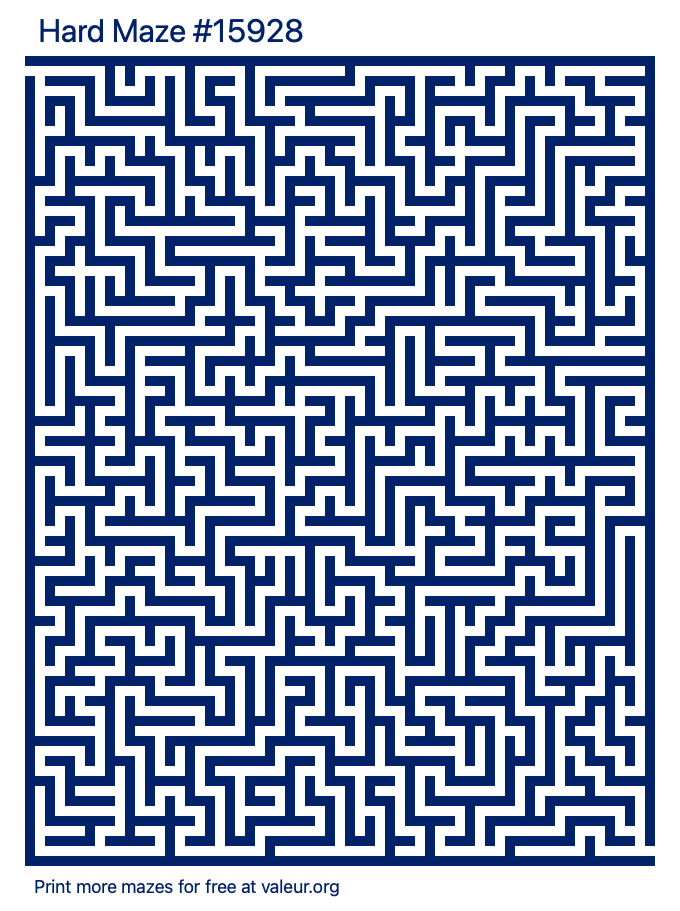 Free Printable Hard Maze number 15928