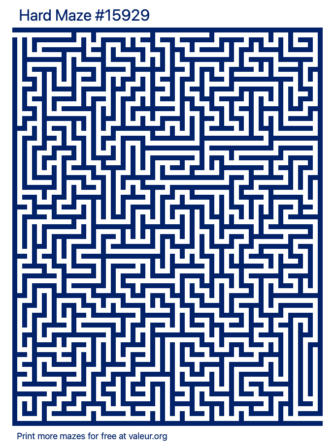 Free Printable Hard Maze number 15929