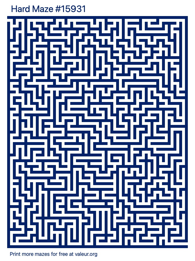 Free Printable Hard Maze number 15931