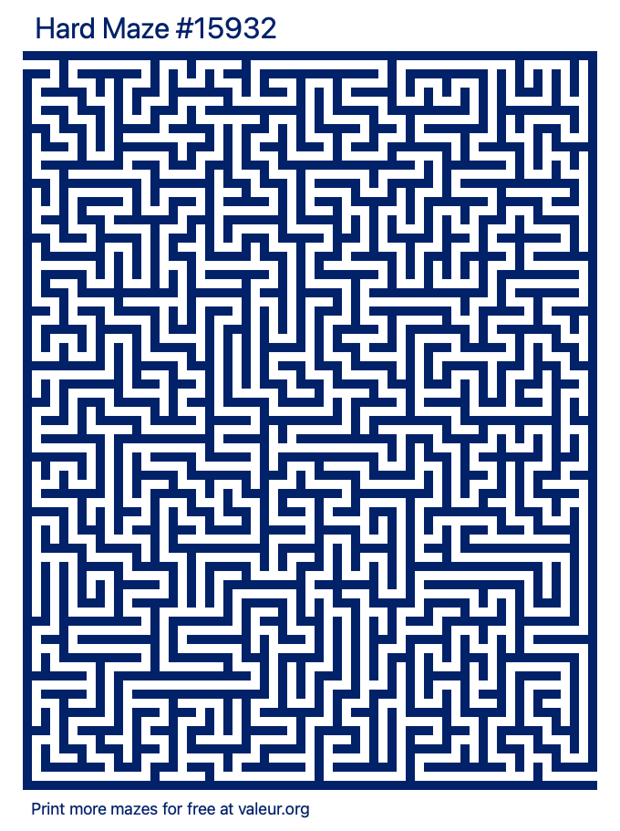 Free Printable Hard Maze number 15932