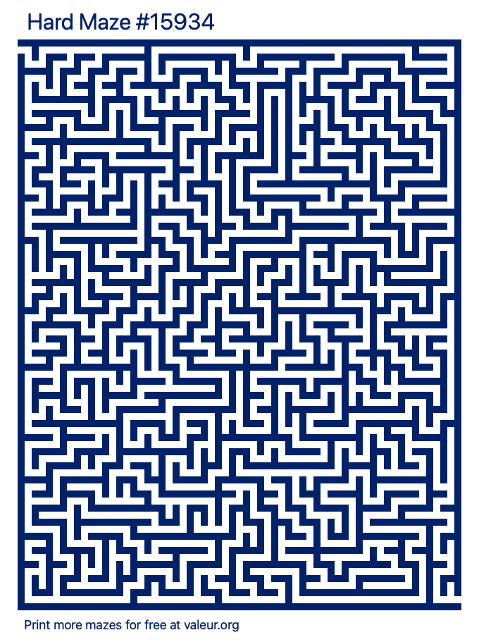 Free Printable Hard Maze number 15934