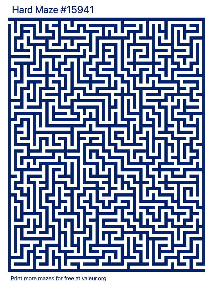 Free Printable Hard Maze number 15941