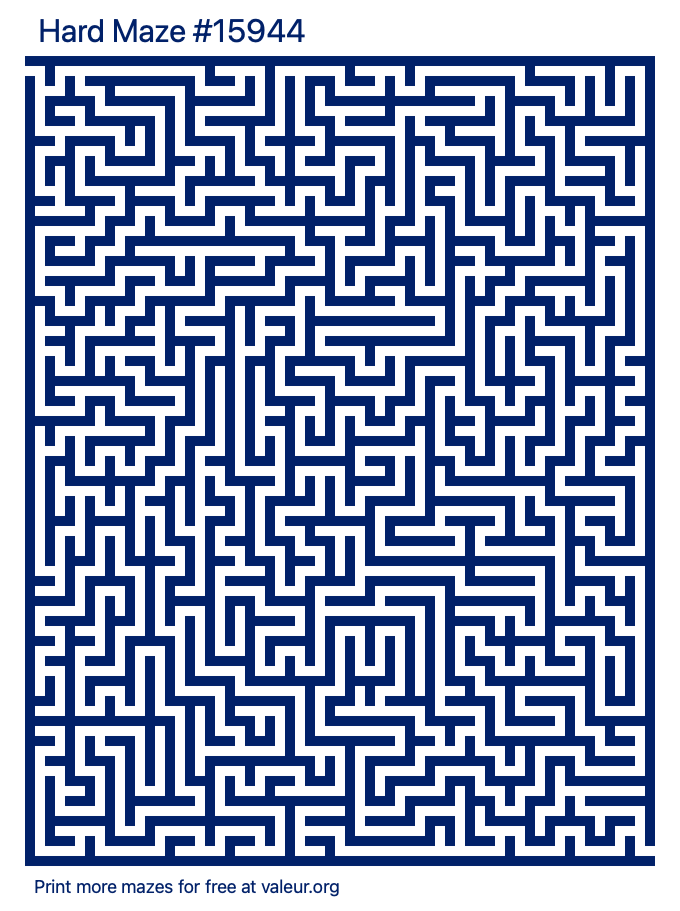 Free Printable Hard Maze number 15944