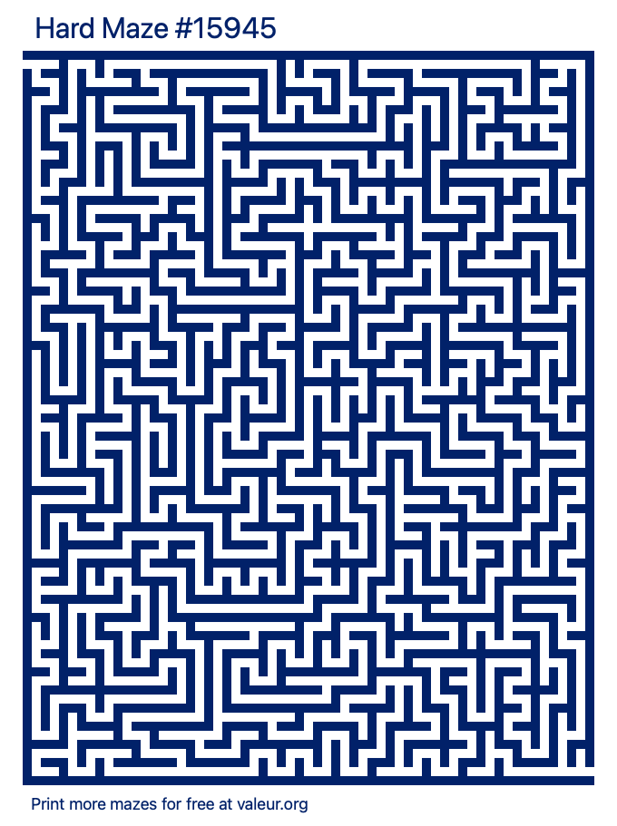 Free Printable Hard Maze number 15945