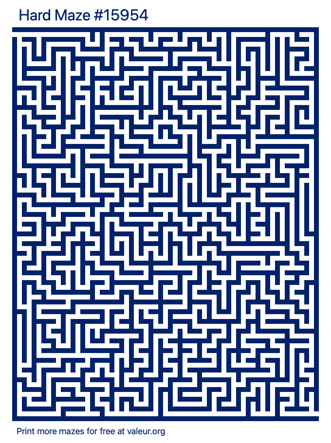 Free Printable Hard Maze number 15954